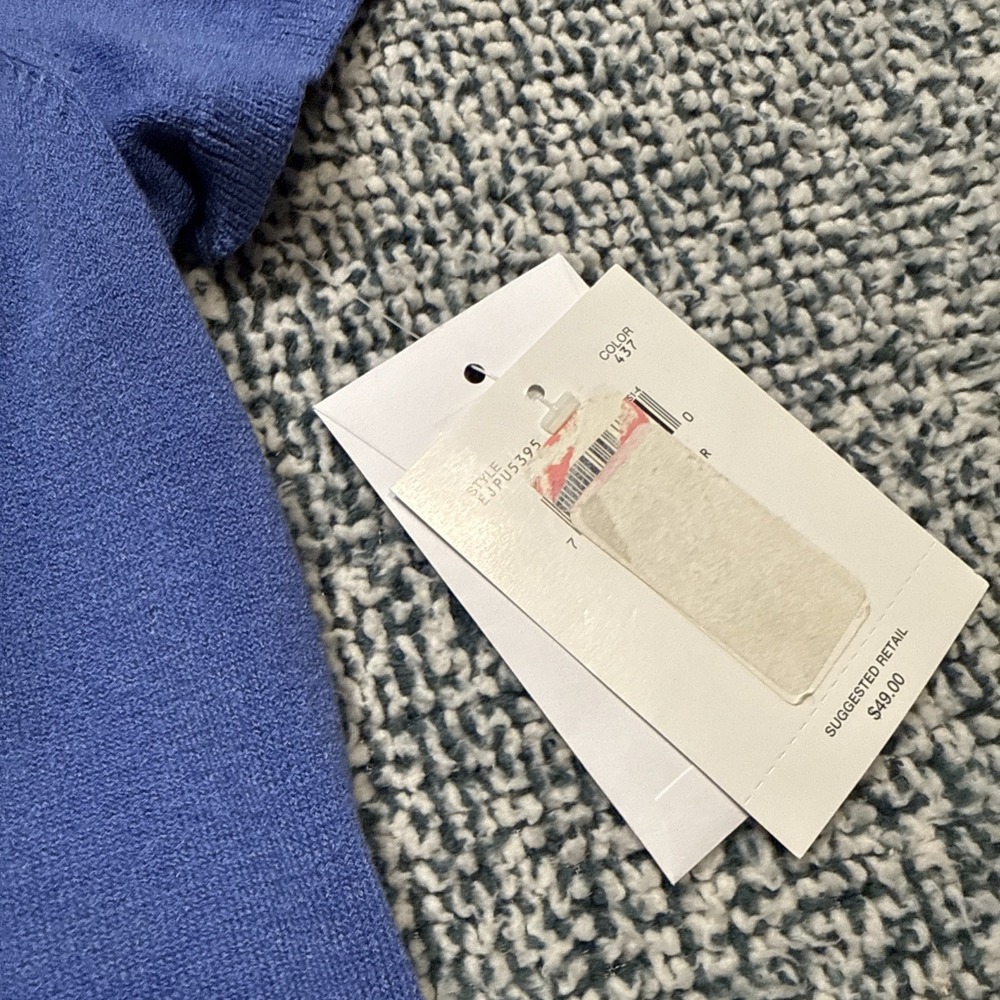 Emma James Petite XL Cardigan Blue Embroidered Short Sleeve - Picture 3 of 11